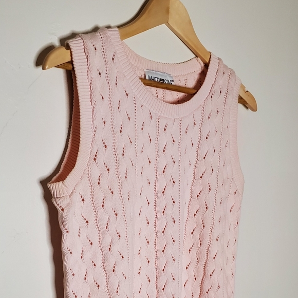 Baby Pink Sleeveless Cable Knit Shell Tank Sweater - Picture 10 of 13